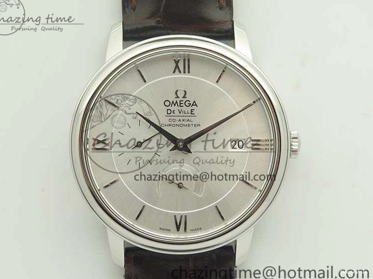 0801 De Ville Prestige Real Power Reserve SS TW 1:1 Best Edition White Dial SS Markers On Leather Strap A Breathable 8095